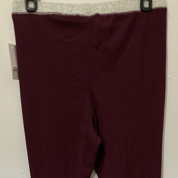 BP. Thermal Leggings size M NWT New Long John Style Burgundy Gray trim - Picture 7 of 10